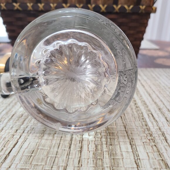 Etched Glass Beer Stein Engraved Pewter Lid Bicycle Warning Bell - Picture 6 of 8